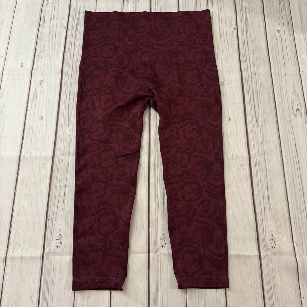 Spanx Leggings Cropped Look At Me Now Seamless Leggings Garnet Rose Size 3x